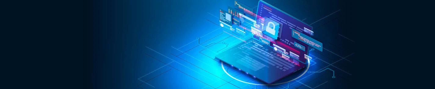 Illustration of advanced endpoint security system protecting business data with Varpath’s cloud-managed EDR and EPDR solutions