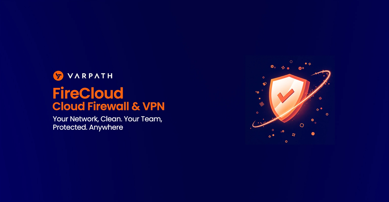 Cloud firewall VPN securing business internet traffic with clean network routing and threat filtering